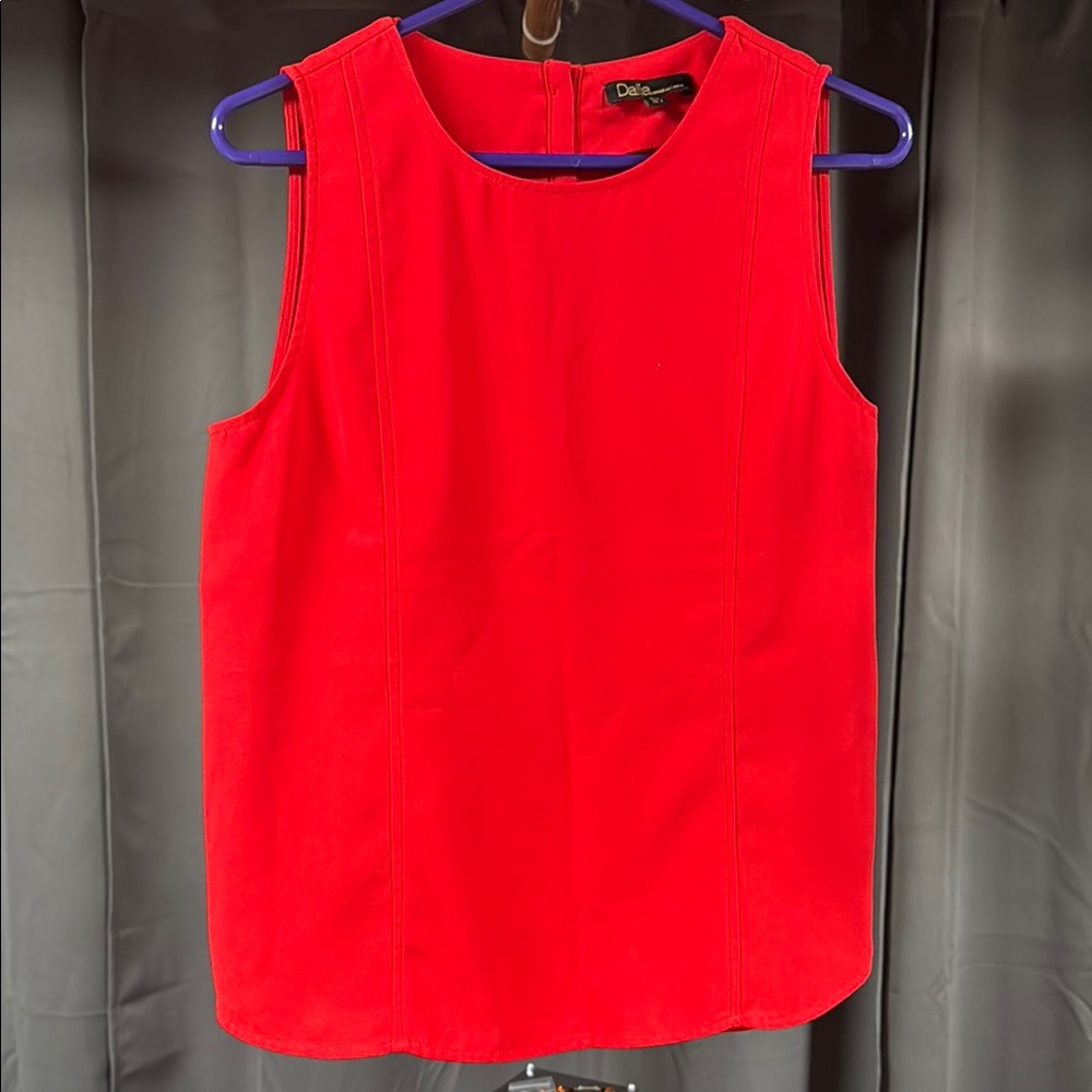Dalia Red Boxy Sleeveless Tank Top